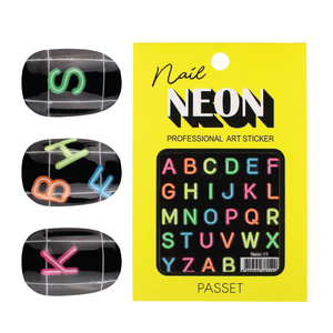 PASSET 파셋 네온 아트스티커 Neon-11 알파벳,이니셜